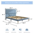 thumbnail image 5 of BTMWAY Upholstered Queen Bed, Blue Upholstered Fabric Platform Bed Frame with Headboard, No Box Spring Needed, Modern Queen Size Bed Frame for Kids Teens Adults, 600lbs Capacity, 5 of 9