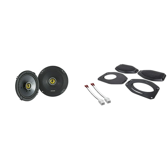 Kicker 46CSC654 6.5" CS-Series Coaxial Speakers and Sound Bar Mounting Kit Compatible with Jeep JL (2018-2023) & JT (2020-2023)