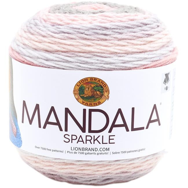 Lion Brand Yarn Mandala Sparkle Nova Metallic Self-Striping Light Acrylic Multi-Color Yarn