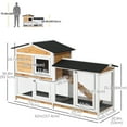thumbnail image 3 of PawHut 2-Tier Wood Rabbit Hutch with Run & Ramp, Yellow, 3 of 10