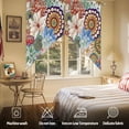 thumbnail image 5 of Swag Curtains Valances for Windows, Multicolor Boho Floral Short Kitchen Window Curtains Over Sink, Vintage Watercolor Flowers Cafe Curtains Panel Set Of 2,Rod Pocket, 36 Inches Length, 5 of 8
