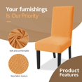thumbnail image 3 of Stretch Chair Covers for Dining Chairs Set of 4 Decorative Jacquard Dining Room Chair Covers Washable Kitchen Chair Slip Covers for Dining Room, Hotel, Party (4, Orange), 3 of 7