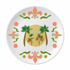 Hula Brazil Carnival Slogan Brazil Flower Ceramics Plate Tableware Dinner Dish