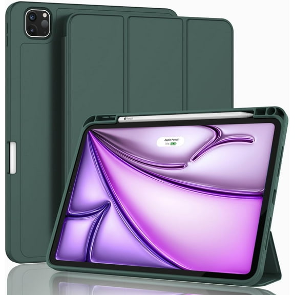 HCTian New iPad Air 13 Inch Case M3 2025/M2 2024 with Pencil Holder, Trifold Stand Smart Case with Soft TPU Back,Auto Wake/Sleep