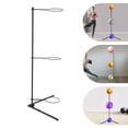 thumbnail image 4 of Ball Storage Rack, 3-Ball Holder for Yoga Exercise Stability Balls, Space-Saving Corner Stand, Heavy Duty Metal Gym Home Fitness Equipment Organizer, 4 of 15