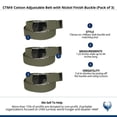 thumbnail image 3 of CTM Cotton Adjustable Belt with Nickel Finish Buckle (Pack of 3), 3 of 3