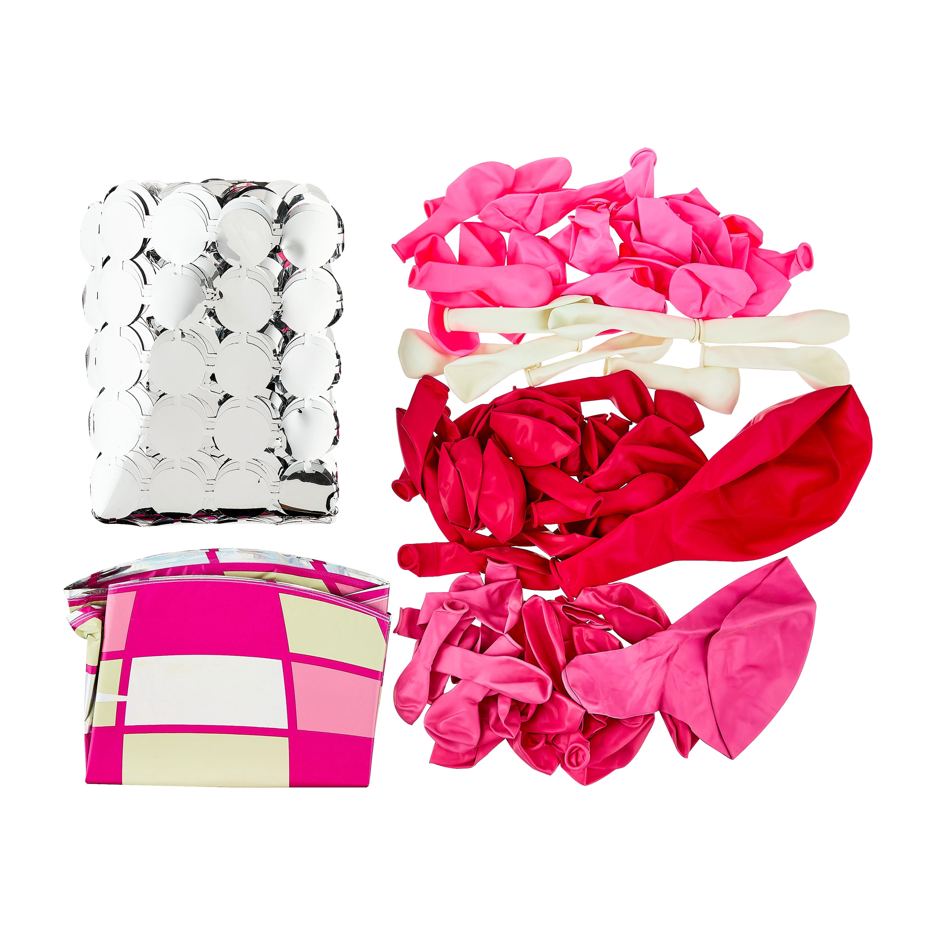 Pink/White Disco Cowgirl Latex and Clear Balloon Backdrop Kit, 72 Pieces, by Way To Celebrate
