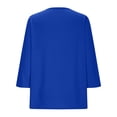 thumbnail image 5 of Vmvidoty Plus Size Tops L-5XL Women's Dressy Casual Tops Business Work Blouses 3/4 Length V Neck Shirts Blue L, 5 of 8