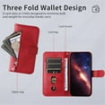 thumbnail image 3 of For Samsung Galaxy S25 Ultra 5G 6.9-inch Wallet Case for Women Men Multi-Card Slots Zipper Pocket Leather Phone Case,Red,For Galaxy S25 Ultra 5G, 3 of 7