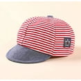 thumbnail image 2 of Alvage Baby Boy Baseball Cap Striped Sunhat Letter Sun Protection Hat, 2 of 2
