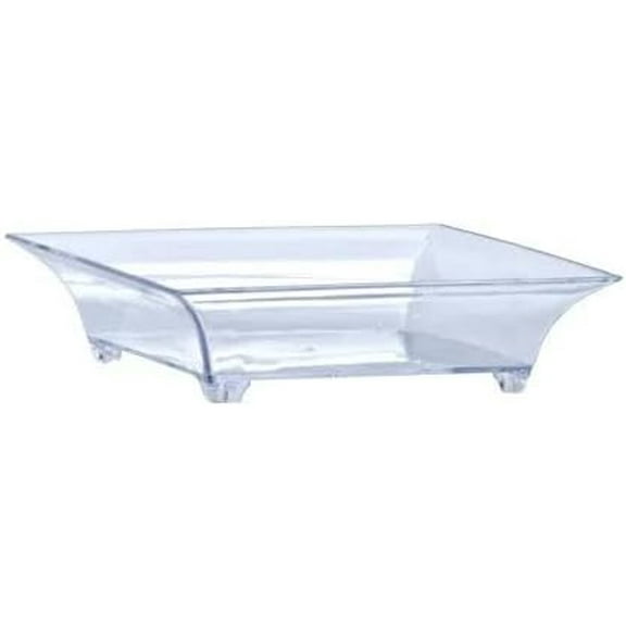 EcoQuality 1 oz Clear Mini Square Plastic Dish – Disposable Dish for Appetizers Desserts Snacks Tastings and Samples Ideal for Catering Buffet Tables Weddings Parties Events (12)