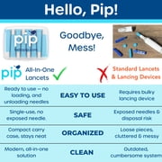Pip Lancets, All-in-One Diabetes Safety Lancets, 30g x 1.6mm, 100 Count Box