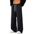 thumbnail image 2 of CQONEPT Big and Tall Straight Leg Pants for Mens Casual Work Lightweight Breathable Pant Drawstring Fall Winter Outdoor Trousers with Pockets Black 2XL, 2 of 7