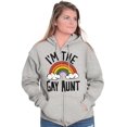 thumbnail image 5 of Cute Rainbow Proud LGBTQ Gay Auntie Zip Hoodie Sweatshirt Women Brisco Brands M, 5 of 6