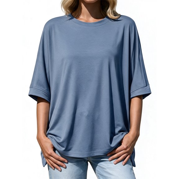 Summer Short Sleeve Oversize Solid Color T Shirt Women Loose Tops
