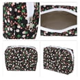 thumbnail image 3 of 1 Pc Bolsa Cosmética Portátil de Flores para Vacaciones y Viajes de Negocios Negra de Poliéster, 3 of 3