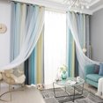 thumbnail image 4 of Labymos Decdeal 1PCS Rideaux Étoilés Style Creux Transparents Colorés Double Couche, 4 of 8