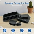 thumbnail image 2 of 4 Pack 1"x 2" Rectangular Tube End Cap Plastic Plugs, Rectangular Tubing Plug Inserts for Metal Tubing, Fences,Glide Protection from Chair Legs and Furniture,Durable Plastic Hole Plugs, Black Black, 2 of 8