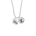 thumbnail image 2 of Delight Jewelry Silvertone Large Lord Guide Me Heart Silvertone Script Initial Disc - L - Charm Necklace, 20"+3", 2 of 4