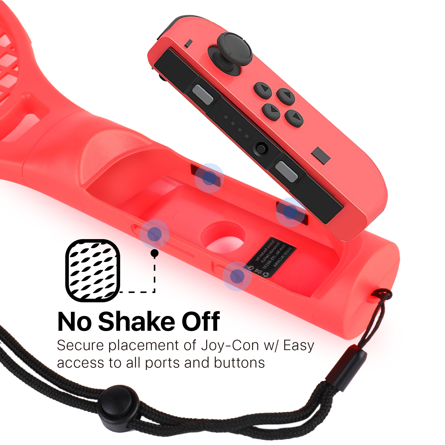 Tennis Racket for Nintendo Switch Joy-Con Controller with Wrist Strap, Joy-Con Racket Accessories Twin Pack for Nintendo Switch Game Mario Tennis Aces Blue and Red