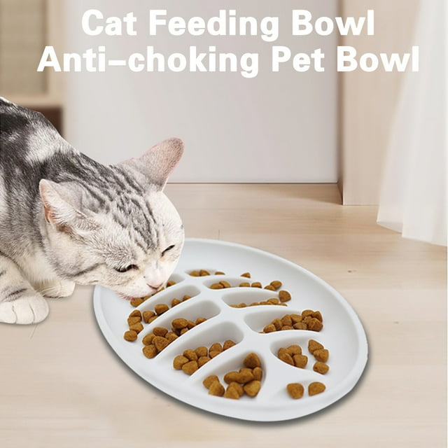 CBFFDC Anti-choking Pet Bowl Choke Proof Slow Food Bowl for Dogs Non Slip Suction Cup Design with Fishbone Texture Silicone Cats Feeding Dish Pet Supply