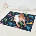 thumbnail image 2 of Blue Cartoon Dinosaurs Rockets Pattern Blanket,Comfortable Soft Lamb Wool Throw Blanket,All Season,Warm Lightweight Blankets for Sofa Bed Couch Living Room Chair,30"x40", 2 of 4