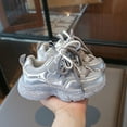 thumbnail image 3 of huajiao Toddler Kids Chunky Sneakers Fashion Platform White Leather Casual Dad Shoes Comfortable Wedge Walking Sport Sneakers, 3 of 8