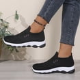 thumbnail image 3 of Rokment Orthopedic Slip on Walking Shoes for Women Lightweight Comfortable Arch Support Platform Wedge Low Heel Athletic Running Tennis Nursing Sneakers Black Size 6, 3 of 6
