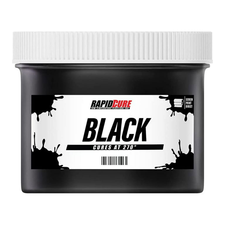 Rapid Cure Black Plastisol Ink for Screen Printing Low Temperature Fast Curing Ink by Screen Print Direct - Pint - 16 oz.