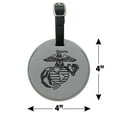 thumbnail image 6 of Marine Corps USMC Black White Eagle Globe Anchor Logo Officially Licensed Round Leather Luggage Card Suitcase Carry-On ID Tag, 6 of 8