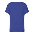 thumbnail image 5 of AKEGAMN Casual Short Sleeve Knot Shirts - Slim Fit, V Neck, Polyester Spandex, Blue S, Size S-3XL, 5 of 5