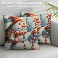 thumbnail image 3 of Orinice Snowman Candy Cane Cabin Graphic Decorative Throw Pillow Cover for Home Couch Living Room Bed Sofa - Winter Holiday Christmas Home Decor Pillow Covers 1PC 20x20in, 3 of 5