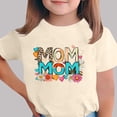 thumbnail image 2 of Zpanxa T-Shirts pour Tout-Petites Fille Imprimé Fête des Mères Col Rond Manches Courtes Haut Polyester Spandex 5-6 Ans, 2 of 5