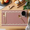 thumbnail image 2 of Placemats Set of 6, Western Texas Star Retro Woven Placemat, Linen Place Mats for Kitchen/Dining Tables, Country Vintage Red Beige Plaid Washable Table Mats for Party, 2 of 8