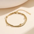 thumbnail image 3 of Flydeer Bracelets for Women Double Layer Circle Chain Bracelet Stainless Steel Yellow Valentine's Day Jewelry Gift for Women, 3 of 7