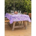 thumbnail image 3 of Outdoor Tablecloth with Umbrella Hole for Patio/Picnic/Party/Camping, Purple Floral Butterflies Waterproof Table Cloth Rectangle Table Cover Washable, Abstract Art Vintage Botanical (60"x 84"), 3 of 8