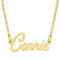 thumbnail image 1 of KISPER Collier Pendentif Prénom Personnalisé en Acier Inoxydable Plaqué Or 18K, Connie, 1 of 6