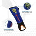 thumbnail image 3 of Vizari Blaze Soccer Shin Guards for Boys and Girls | Youth Shin Pads with Ankle Protection and Flame Design - Blue, S, 3 of 7