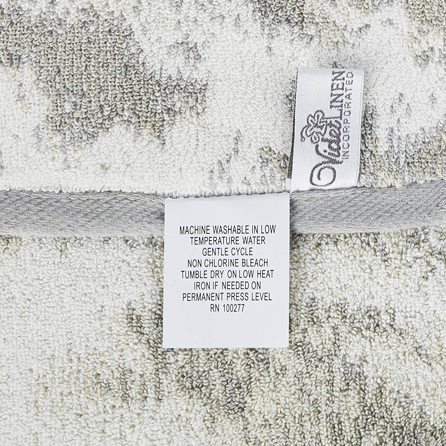 Violet Linen Hand Towels Set of 2 Marble Pattern, 100% Terry Cotton Super Soft Highly Absorbent Hand Towel for Bathroom, 20 Inch by 30 Inch, Grey, Hand Towels