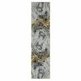 thumbnail image 3 of Luxe Weavers Modern Marble Swirl Gold 2x8 Runner Rug, Metallic Abstract Hallway Carpet, 3 of 7