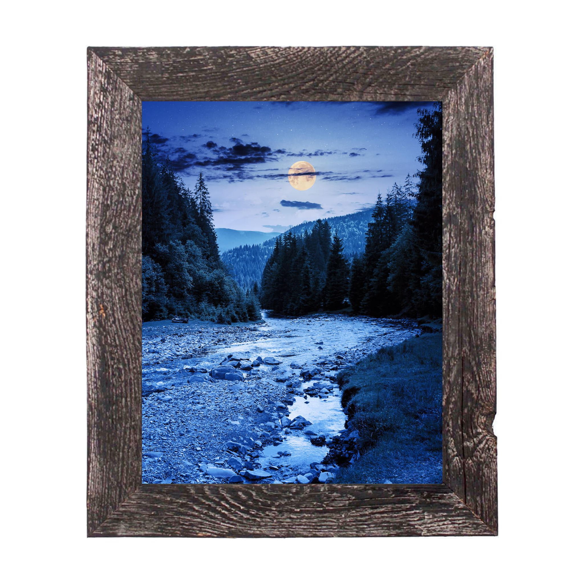 BARNWOODUSA Farmhouse 18x24 Picture Frame 1 1/2 inch Molding 100% Reclaimed Wood Rustic Smokey Black