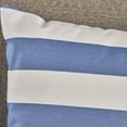 thumbnail image 2 of Noble House Hawthorne 18" Fabric Striped Water Resistant Square Throw Pillow, Blue, White, 2 of 7