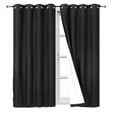 thumbnail image 3 of 2 Panels Light Blocking Thermal Blackout Window Curtain Top Grommets Black 63" Length Adam for Living /Bedroom Room Home Décor, 3 of 3