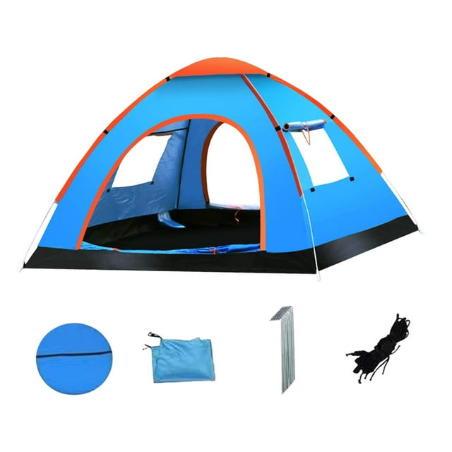 Tienda de campaña para 3-4 personas, fácil y rápida instalación, refugio, ligera, automática, tienda de campaña instantánea con bolsa de transporte ventanas