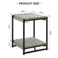 thumbnail image 7 of Soonbuy Square Rustic End Table for Living Room, Sturdy Frame, 19.6 Inch, Gray, 7 of 7
