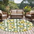 thumbnail image 4 of Round Rugs 5Ft, Spring Lemon Round Area Rug Washable Indoor Throw Carpet, Botanical Plants Sage Green Stripes Soft Non Slip Circle Rug for Cabinet Bathroom Home Decor Aesthetic, 4 of 8