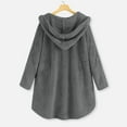 thumbnail image 5 of FAOWME Women's Fuzzy Hooded Coat With Pockets Long Sleeve Solid Color Buttons Comfortable Fashion Jacket For Autumn Winter Daily Wear,Grey,Xxxxl, 5 of 5