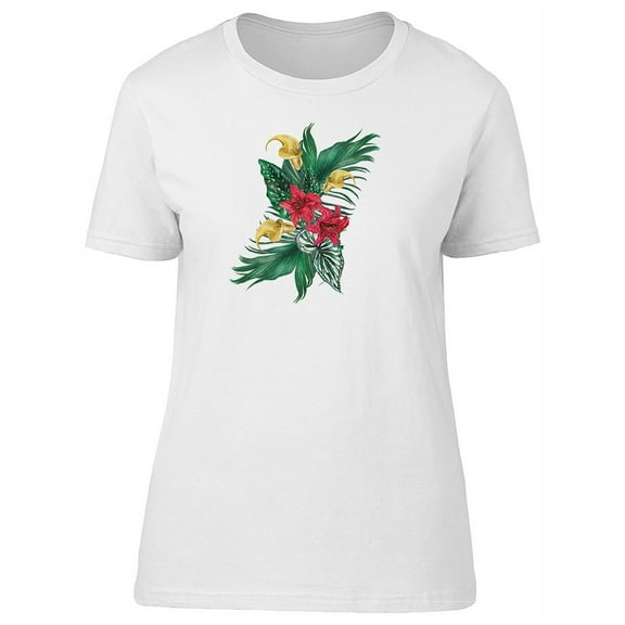 Colorful Flowers Tropical Nature T-Shirt Women -Image by Shutterstock, Female x-Large