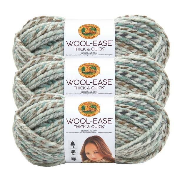 Lion Brand Yarn WoolEase Thick and Quick Seaglass Classic Super Bulky