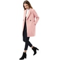 thumbnail image 4 of Abrigos de invierno raglán cruzados con solapa con muesca para mujer Rosa claro L, 4 of 6